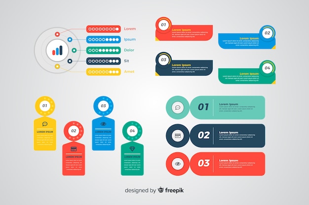 Bezpłatny wektor infographic element kolekcja płaska