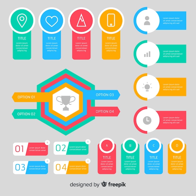 Infographic Element Kolekcja Płaska