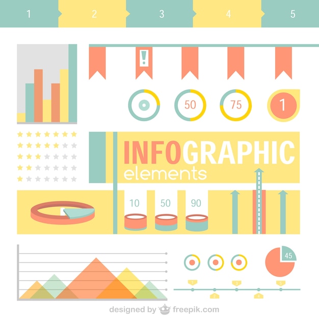 Infographic elementy płaskie archiwalne