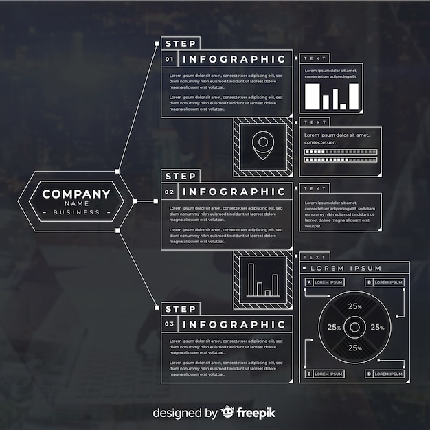 Infographic Szablon Dla Biznesu Z Fotografią