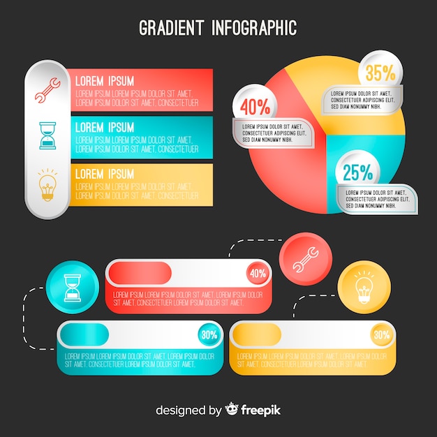 Infographic Szablon W Gradientu Stylu