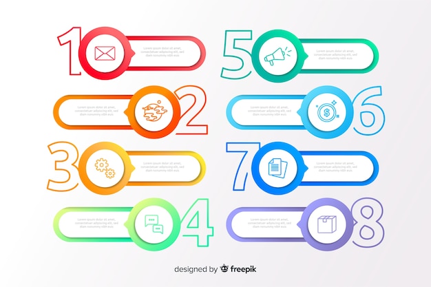 Infographic Szablon W Gradientu Stylu