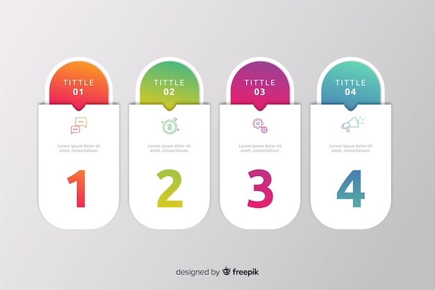 Infographic Szablon W Gradientu Stylu