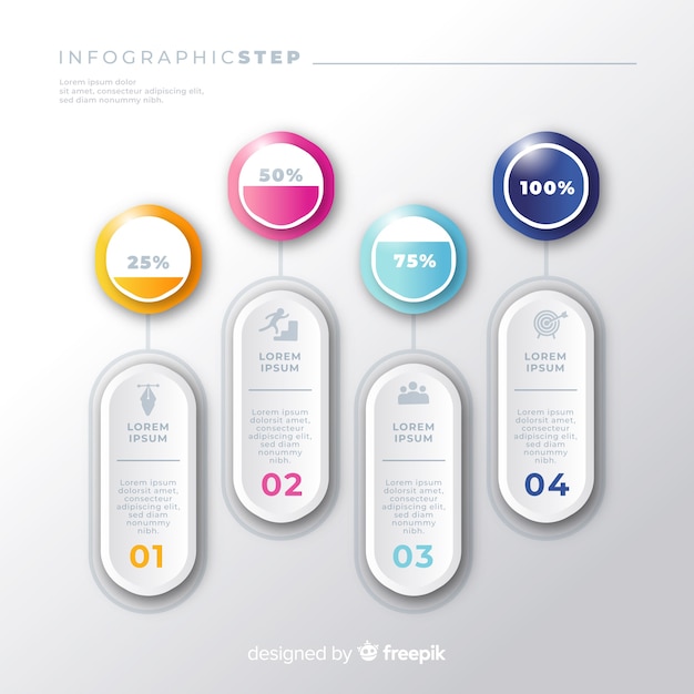 Infographic Szablon W Gradientu Stylu