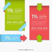 Bezpłatny wektor infographic transparenty z ozdobnymi strzałkami