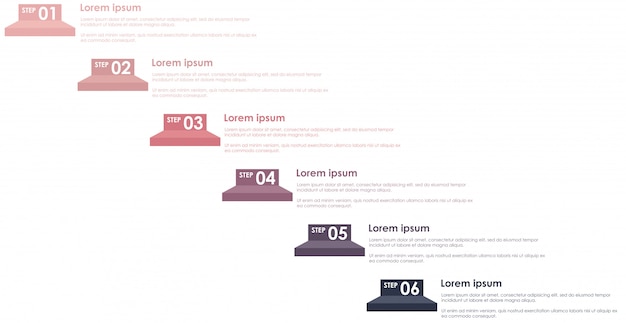 Bezpłatny wektor informacje graficzne kroki pastelowy kolor