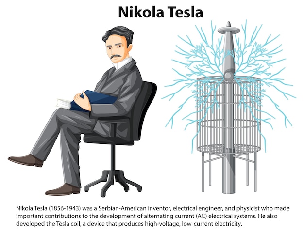 Bezpłatny wektor informacyjna biografia nikoli tesli