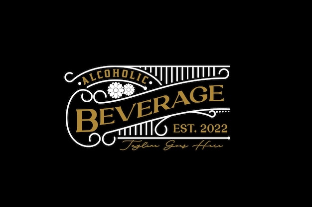 Inspiracja do projektowania logo vintage label dla napojów