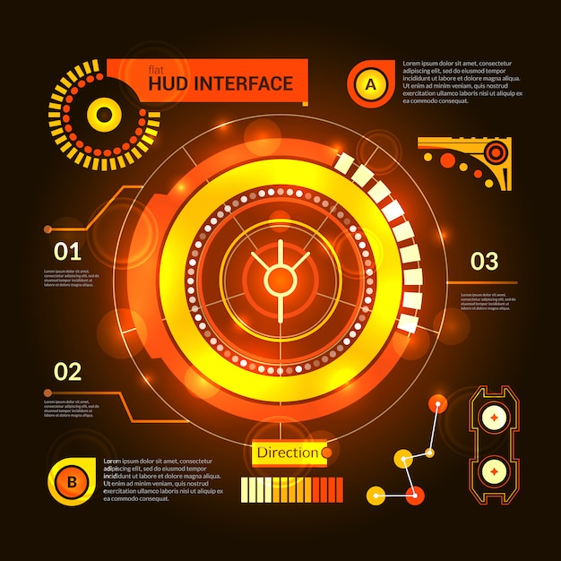 Bezpłatny wektor interfejs hud orange