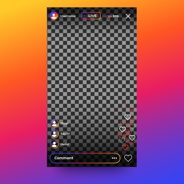 Interfejs Instagram na żywo