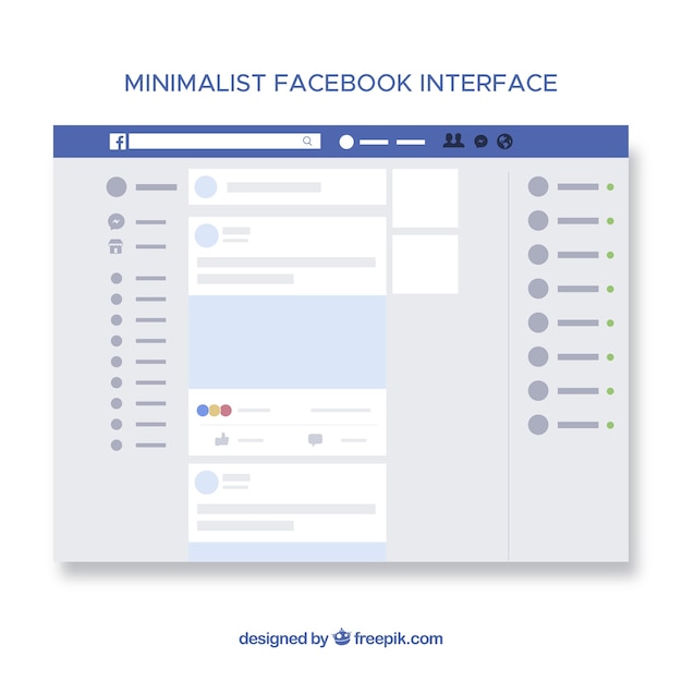 Bezpłatny wektor interfejs internetowy facebook o minimalistycznym designie