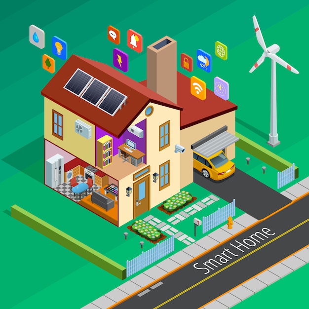 Internet Of Things Home Isometric Poster