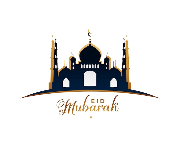 Bezpłatny wektor islamski festiwal eid mubarak tło wydarzenia z projektem meczetu