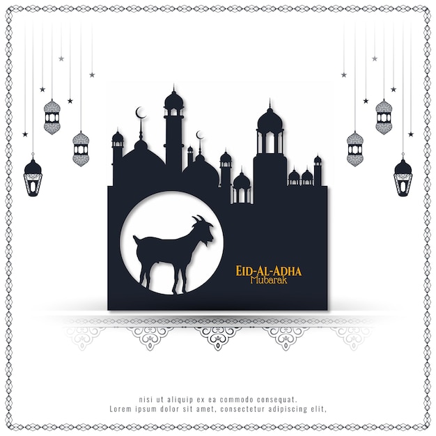 Islamski Festiwal Religijny W Tle Meczetu Eid Al Adha Mubarak