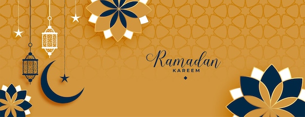 Islamski Styl Ramadan Kareem I Ozdobny Baner Eid