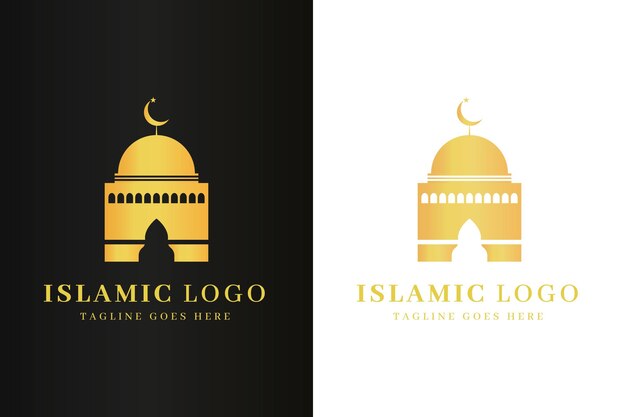 Bezpłatny wektor islamskie logo w dwóch kolorach szablonu