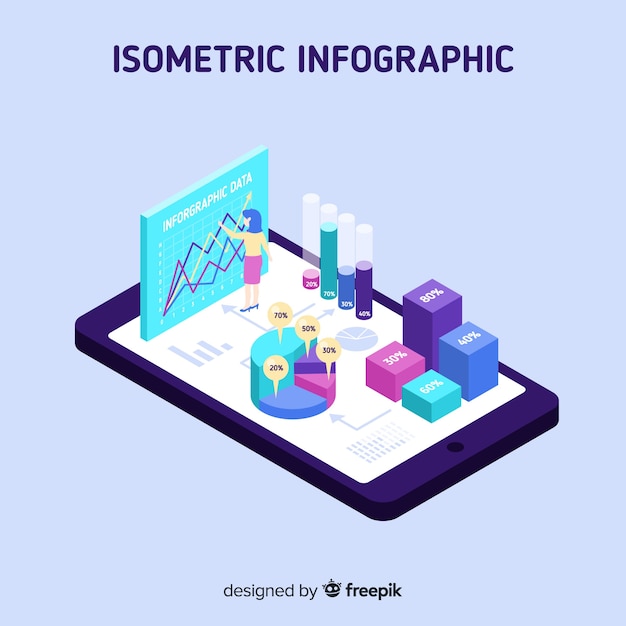 Isometric infographic pojęcie tło