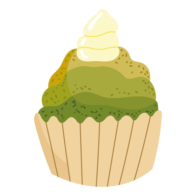 Bezpłatny wektor izolowany projekt ikony matcha cupcake