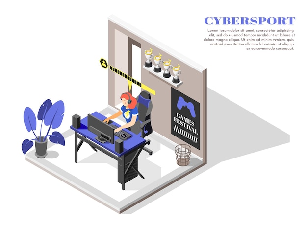 Izometryczna Ilustracja Cybersport