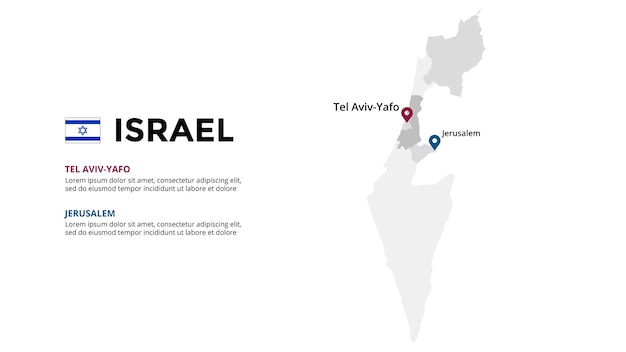 Izrael wektor mapa infografika szablon prezentacja slajdów kraj azji