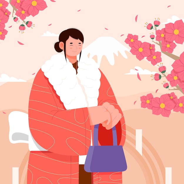 Bezpłatny wektor japońska ilustracja uroczystości.