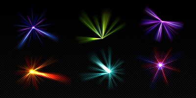 Bezpłatny wektor jasne promienie światła promienie laserowe efekt blasku neonu