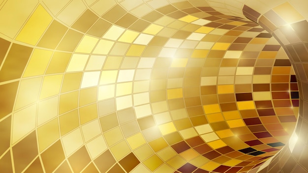 Jasny Błyszczący Złoty Wielokątny Tunel Mozaikowy Na świąteczną Dyskotekę W Tle Ilustracji Wektorowych Premium Wektorów
