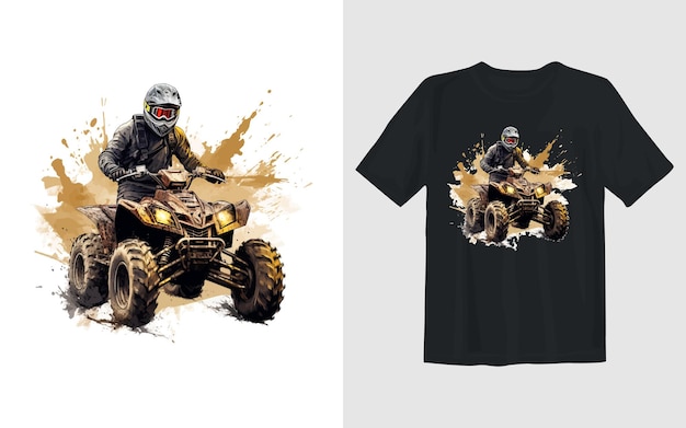 Jazda Ekstremalna Ilustracja Wektora Kreskówki Atv Jazda Ekstremalna Atv T Shirt Design