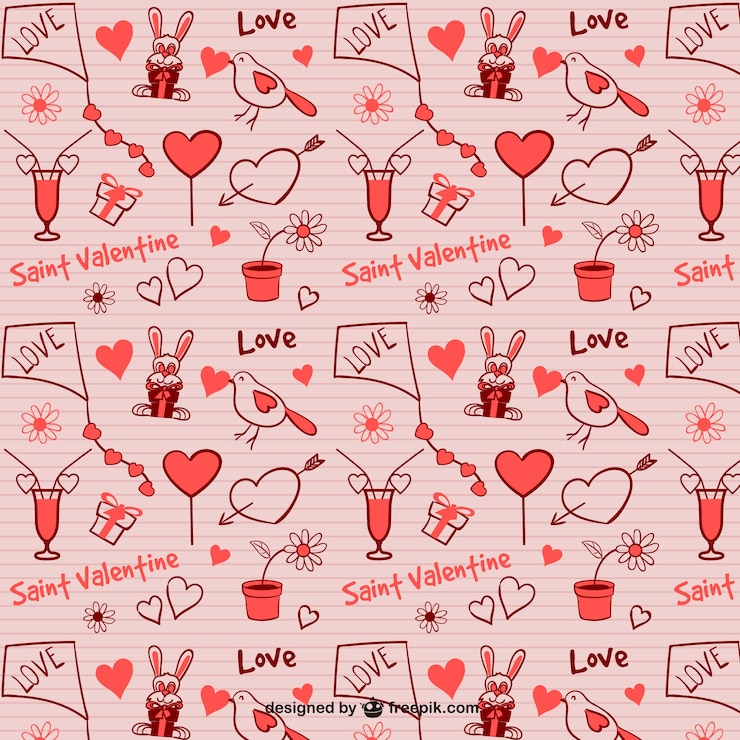 Bezpłatny plik Wektor jednolite wzór valentine