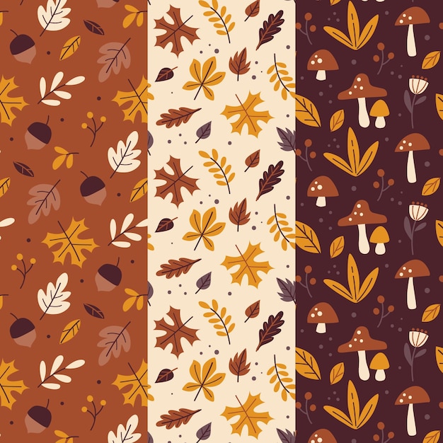 Bezpłatny wektor jesienna kolekcja wzorów