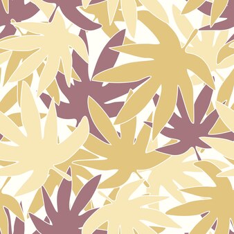 Jesienne liście wzór na białym tle. egzotyczna roślina tekstura. projekt dla tkanin, nadruków na tekstyliach, papieru do pakowania, tekstyliów dziecięcych. ilustracja wektorowa