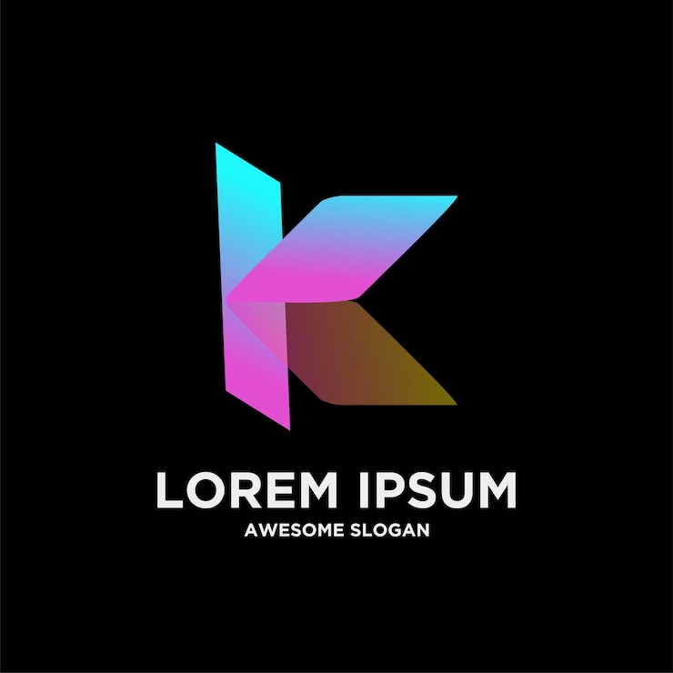 Bezpłatny plik Wektor k logo gradientowa kolorowa ilustracja