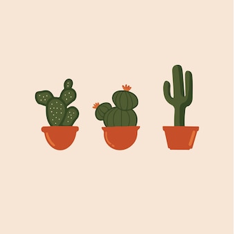 Kaktus na symbol doniczki social media post ilustracji wektorowych