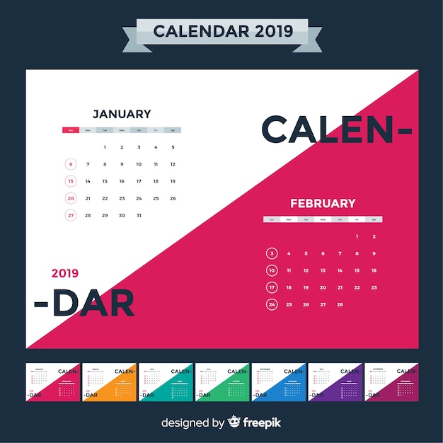 Bezpłatny wektor kalendarz 2019