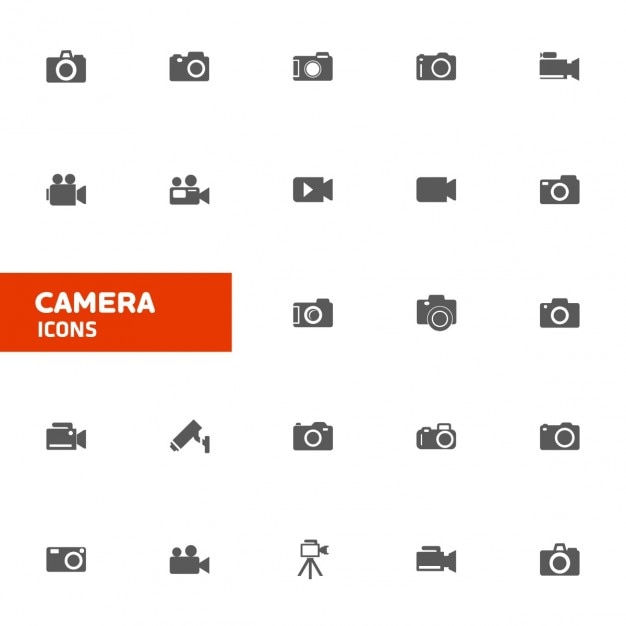 Kamera zestaw ikon