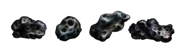 Kamienne asteroidy Meteor lub głaz kosmiczny lub skała