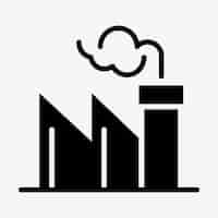Bezpłatny wektor kampania zanieczyszczenia powietrza ikona emisji węgla w płaskiej grafice
