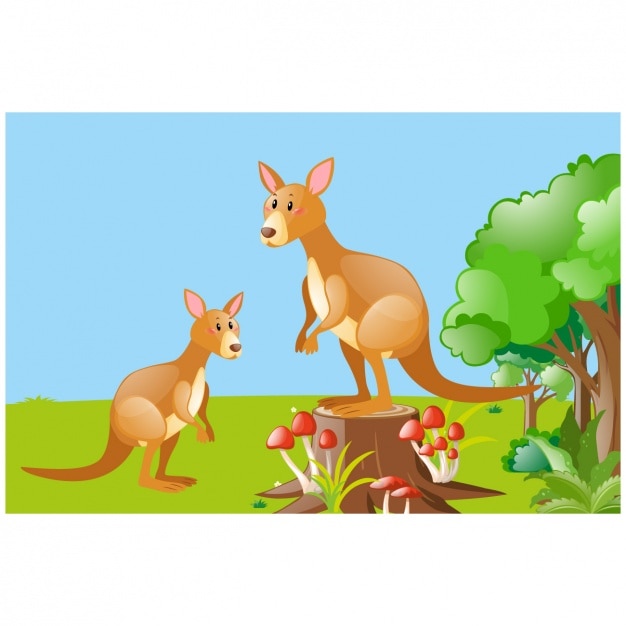 Bezpłatny wektor kangury wzór tła