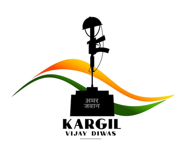 Kargil Vijay Diwas Tło Zwycięstwa Z Indyjską Trójkolorową Flagą