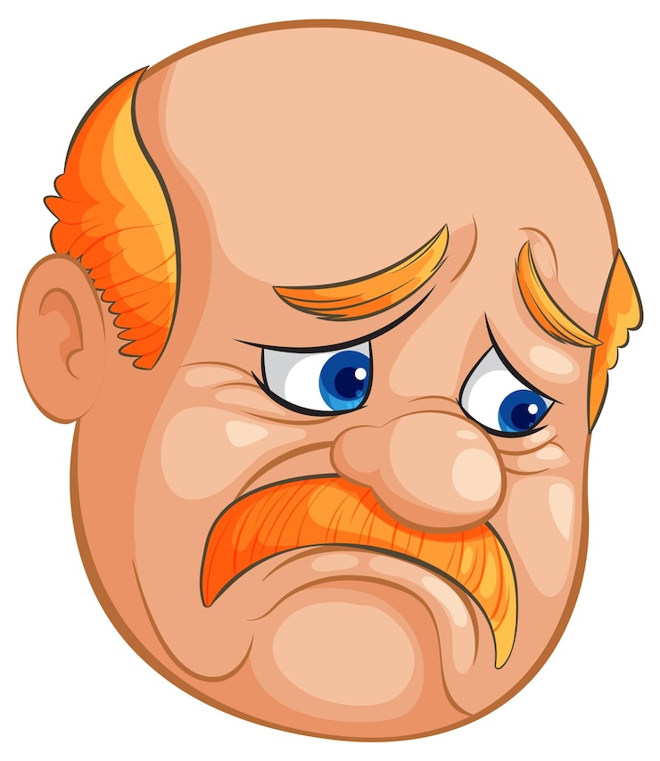Bezpłatny plik Wektor karikatura smutnego starszego mężczyzny