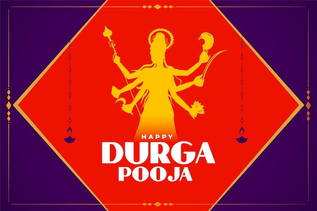 Karta Celebracji Durga Puja Z Bożkiem Idolem