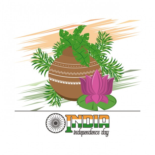 Karta Dzień Niepodległości Indii kolorowy