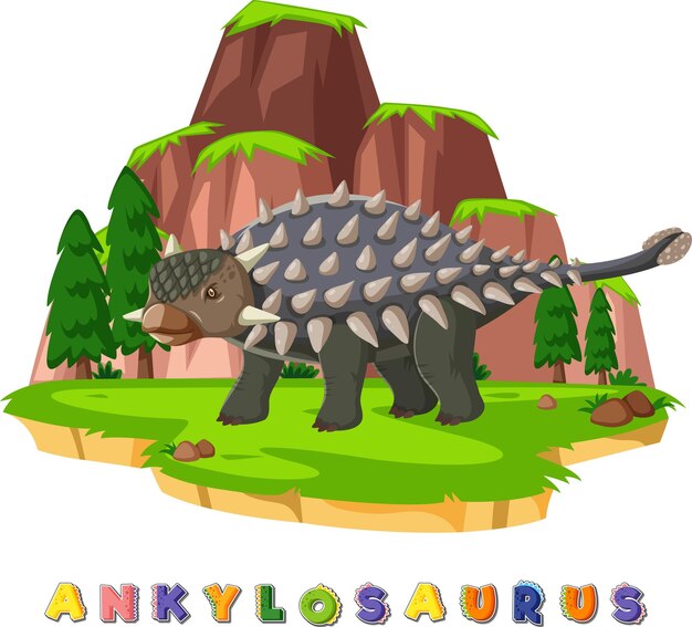 Karta słowna dinozaurów dla ankylozaura