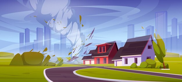Katastrofa naturalna z tornado rozbija dach domu