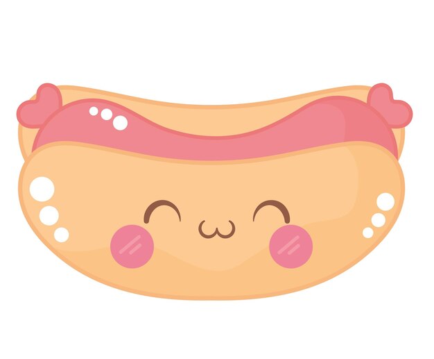 Bezpłatny wektor kawaii hot dog