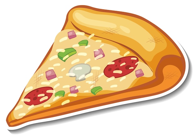 Kawałek Naklejki Włoskiej Pizzy Na Białym Tle Darmowych Wektorów