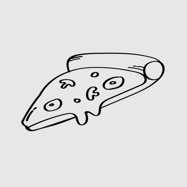Bezpłatny plik Wektor kawałek pizzy doodle wektor