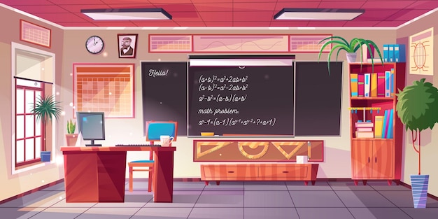 Klasa matematyki puste wnętrze klasy szkolnej