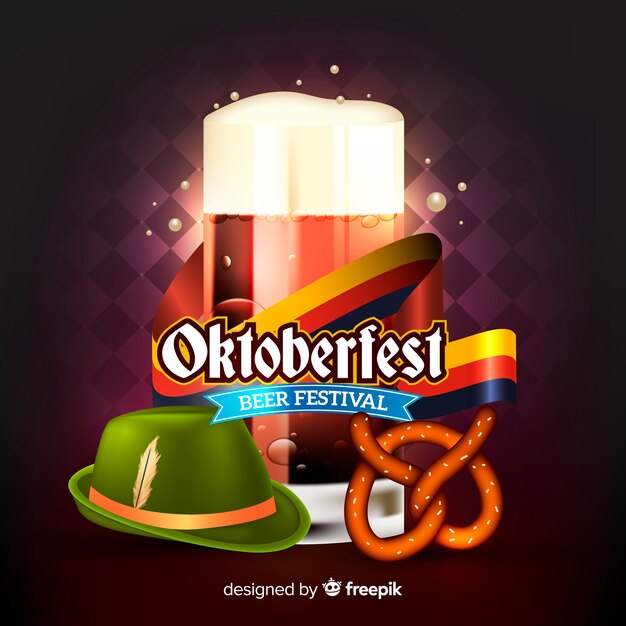 Klasyczna kompozycja oktoberfestu z realistycznym designem