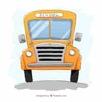 Bezpłatny wektor klasyczny autobus szkolny z ręcznie rysowane stylu